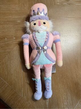 iscream Chris Nutcracker Plush 18” Christmas Holiday Toy Purple HTF Embroider